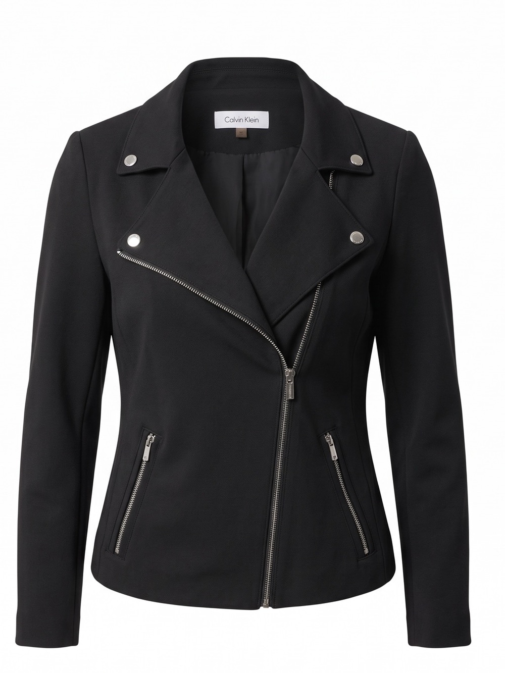 Calvin Klein Black Asymmetric Zip Blazer